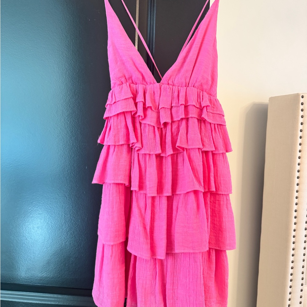 Mustard Seed Bright Pink Layered Dress